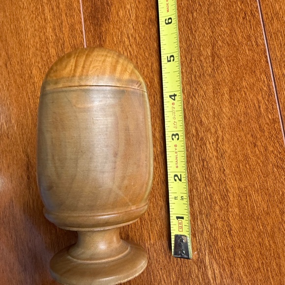Wooden Lidded Pedestal Footed Container Jar Bowl Turned Wood Pill Silverer??. - Picture 5 of 9